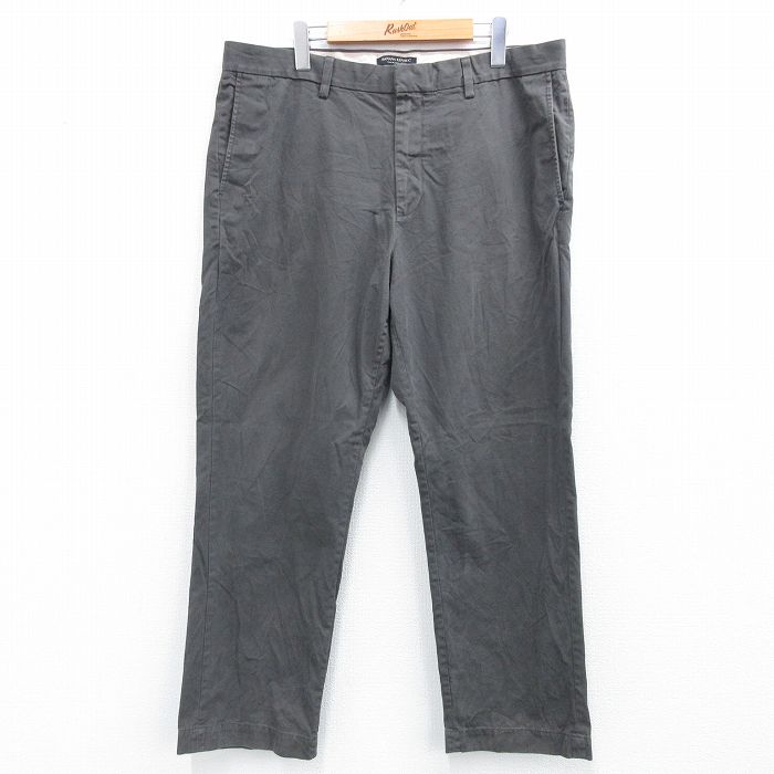 W37★古着 バナナリパブリック BANANA REPUBLIC ブランド パンツ メンズ コットン 濃グレー系 25aug07 中古 ボトムス ロング