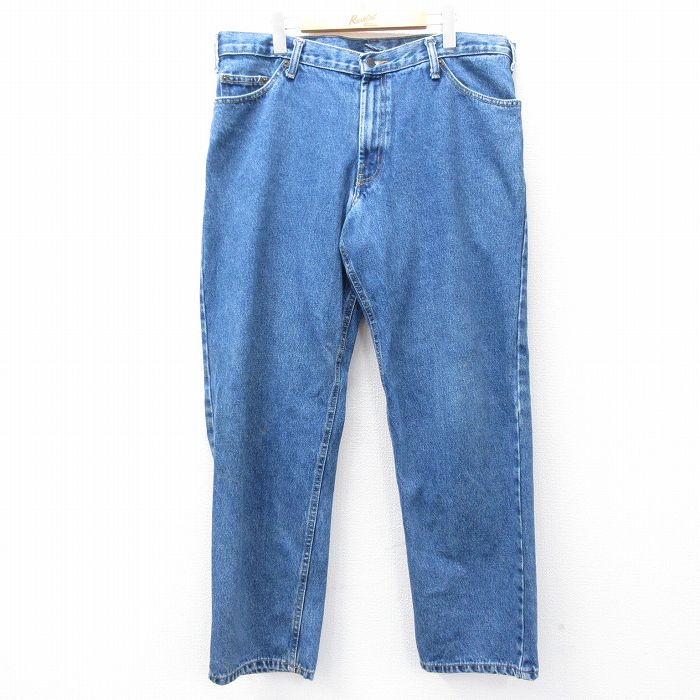 【50%OFF】W39★古着 ジーンズ メンズ コットン 紺 ネイビー デニム 25aug08 中古 ボトムス ジーパン Gパン ロング パンツ