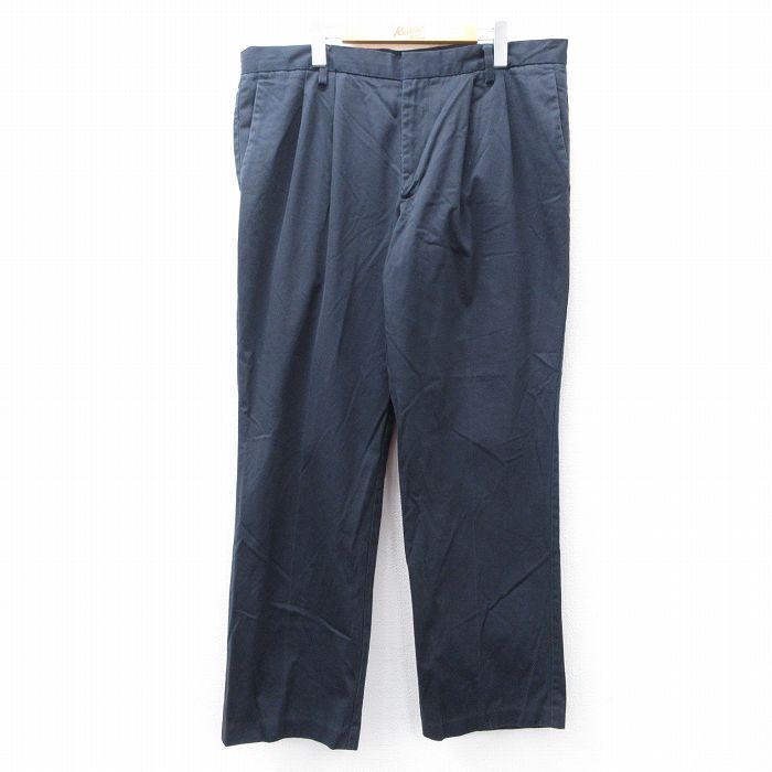 W38★古着 ドッカーズ パンツ メンズ コットン 紺 ネイビー 25aug08 中古 ボトムス ロング