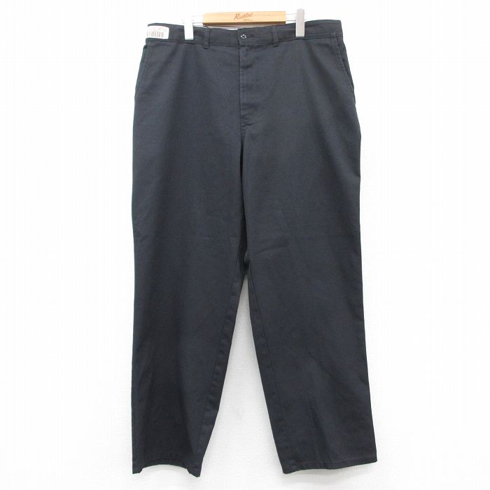 W37★古着 ワーク パンツ メンズ 黒 ブラック 25aug13 中古 ボトムス ロング