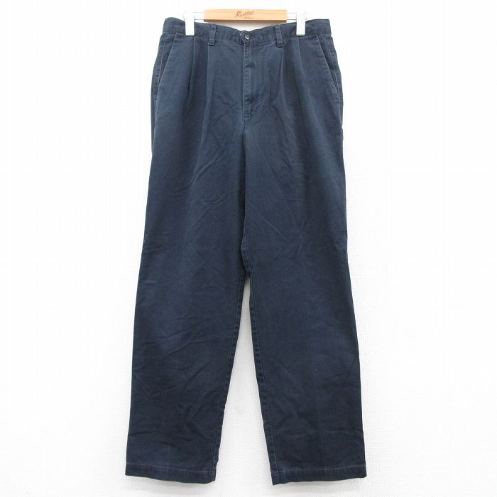 【50%OFF】W33★古着 ドッカーズ パンツ メンズ コットン 紺 ネイビー 【spe】 25aug13 中古 ボトムス ロング