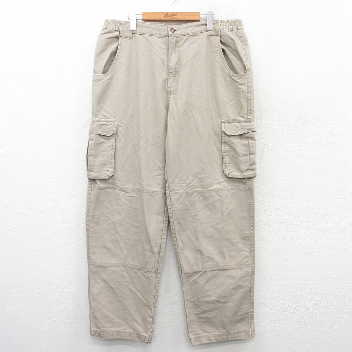 W37★古着 カベラス カーゴ パンツ メンズ ダック地 コットン 薄ベージュ カーキ 25aug13 中古 ボトムス ロング