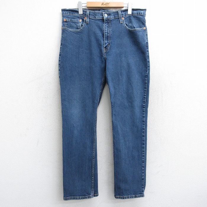 W35★古着 リーバイス Levis 514 ジーンズ メンズ 紺 ネイビー デニム 25aug13 中古 ボトムス ジーパン Gパン ロング パンツ
