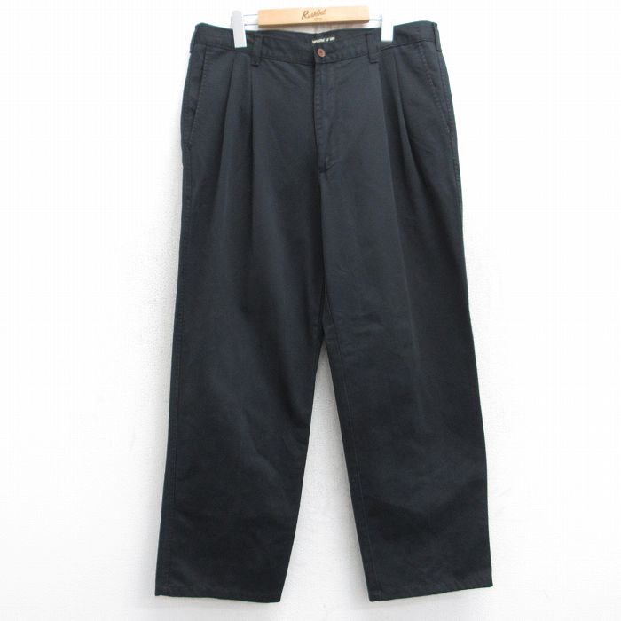 W35★古着 リー Lee パンツ ジーンズ メンズ コットン 黒 ブラック 25aug13 中古 ボトムス ジーパン Gパン ロング