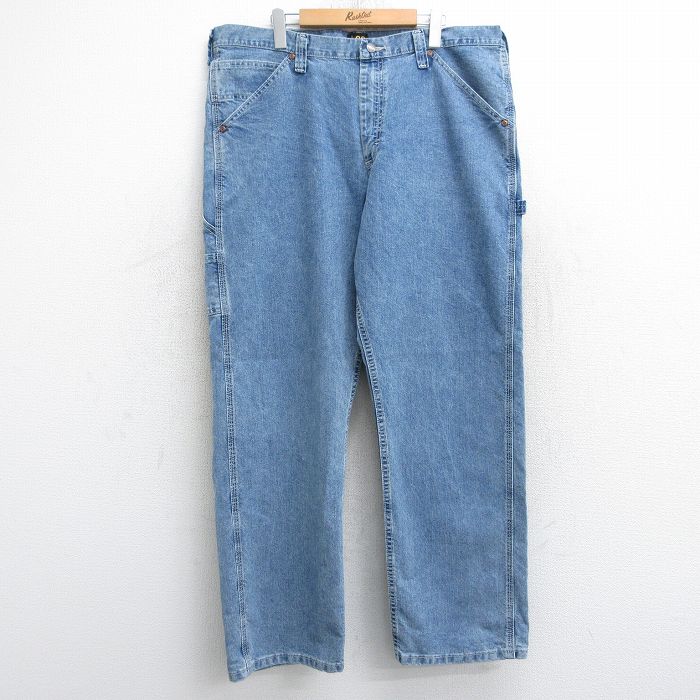 W40★古着 リー Lee ペインター パンツ メンズ 大きいサイズ 薄紺 ネイビー デニム 25aug13 中古 ボトムス ロング