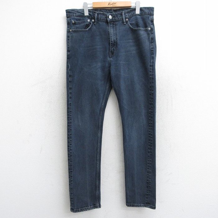 W36★古着 リーバイス Levis 510 ジーンズ メンズ ヒゲ 濃紺 ネイビー デニム 25aug13 中古 ボトムス ジーパン Gパン ロング パンツ