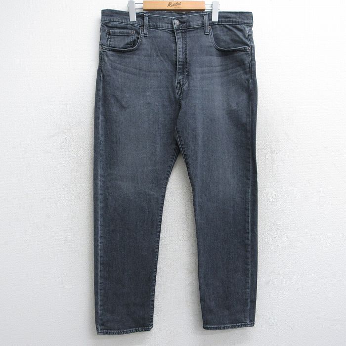 W40★古着 リーバイス Levis 502 ジーンズ メンズ ヒゲ 大きいサイズ 黒 ブラック デニム 25aug13 中古 ボトムス ジーパン Gパン ロング パンツ