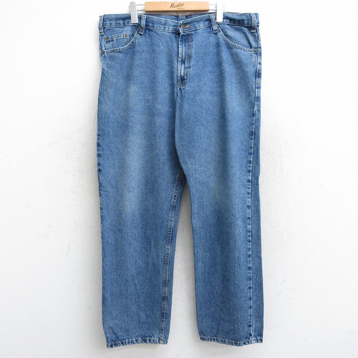 W41★古着 ペインター パンツ メンズ 大きいサイズ コットン 紺 ネイビー デニム 25aug13 中古 ボトムス ロング