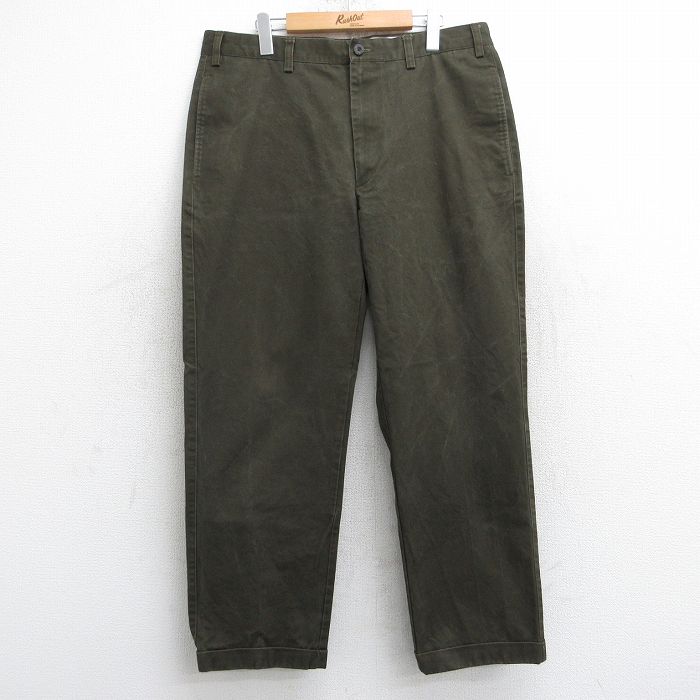 W37★古着 オービス ORVIS パンツ メンズ 00年代 00s コットン 茶 ブラウン 25aug13 中古 ボトムス ロング