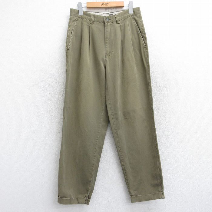 W30★古着 ギャップ GAP チノ パンツ チノパン メンズ 00年代 00s コットン 濃緑 グリーン 【spe】 25aug13 中古 ボトムス ロング