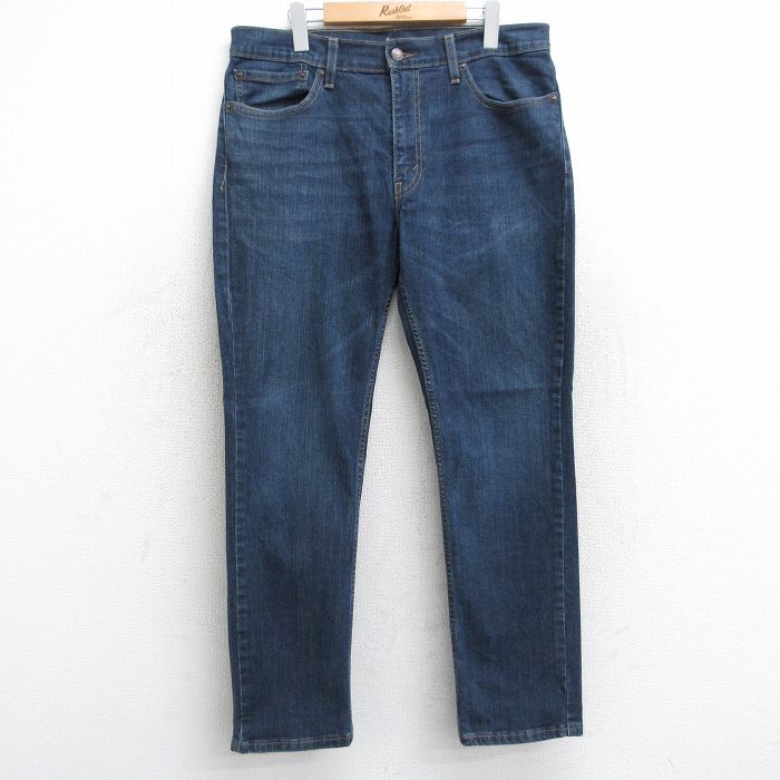 W35★古着 リーバイス Levis 511 ジーンズ メンズ ヒゲ 濃紺 ネイビー デニム 25aug13 中古 ボトムス ジーパン Gパン ロング パンツ