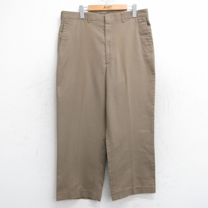 【20%OFF】W35★古着 HAGGAR スラックス パンツ メンズ ベージュ カーキ 25aug13 中古 ボトムス ロング