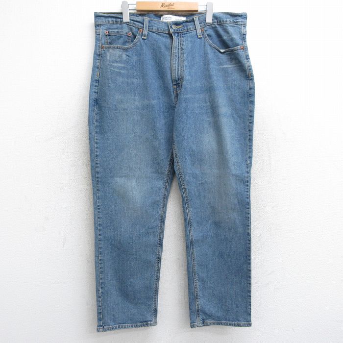 W38★古着 リーバイス Levis シグネチャー ジーンズ メンズ ヒゲ コットン 紺 ネイビー デニム 25aug13 中古 ボトムス ジーパン Gパン ロング パンツ