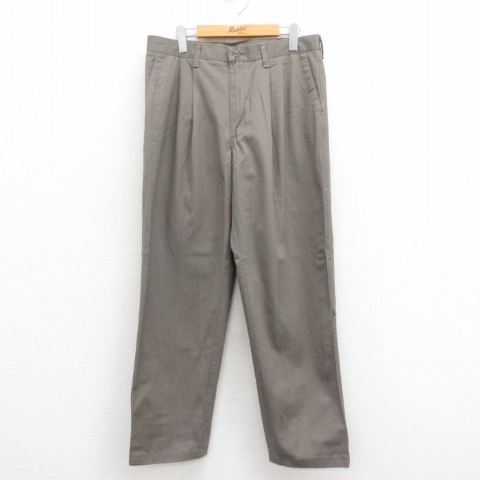 【20%OFF】W33★古着 リー Lee パンツ メンズ コットン ベージュ カーキ 25aug13 中古 ボトムス ロング