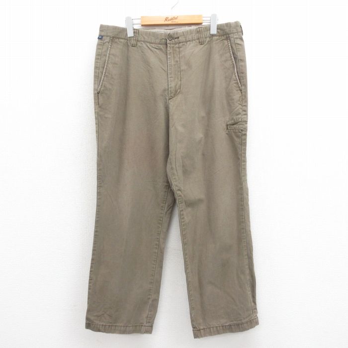 【50%OFF】W37★古着 ドッカーズ パンツ メンズ コットン 茶 ブラウン 25aug13 中古 ボトムス ロング