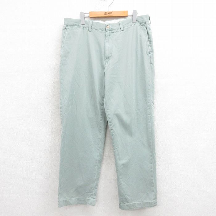 W36★古着 ラルフローレン Ralph Lauren ブランド チノ パンツ チノパン メンズ コットン 薄緑 グリーン 25aug13 中古 ボトムス ロング