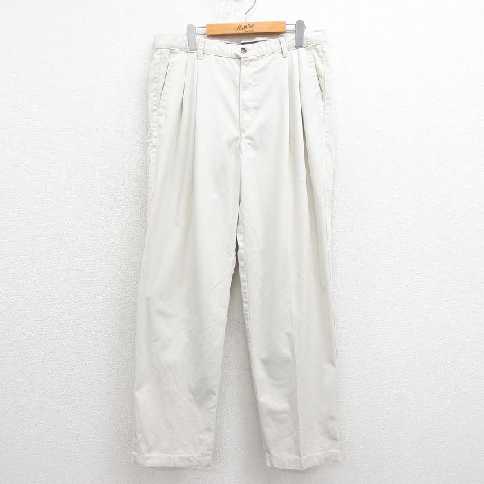 W36★古着 ドッカーズ チノ パンツ チノパン メンズ 00年代 00s コットン 薄ベージュ カーキ 25aug18 中古 ボトムス ロング
