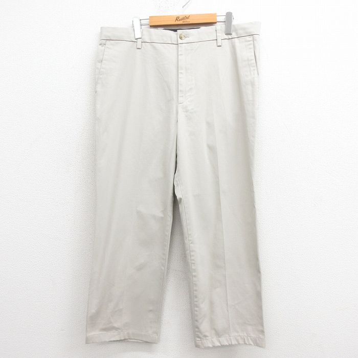 W36★古着 ドッカーズ パンツ メンズ ワンポイントロゴ ベージュ カーキ 25aug18 中古 ボトムス ロング