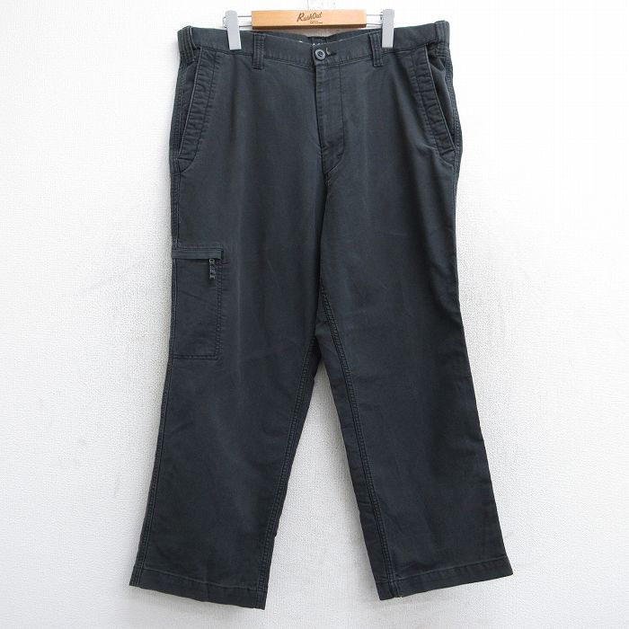 【50%OFF】W38★古着 ドッカーズ パンツ メンズ コットン 黒 ブラック 25aug18 中古 ボトムス ロング