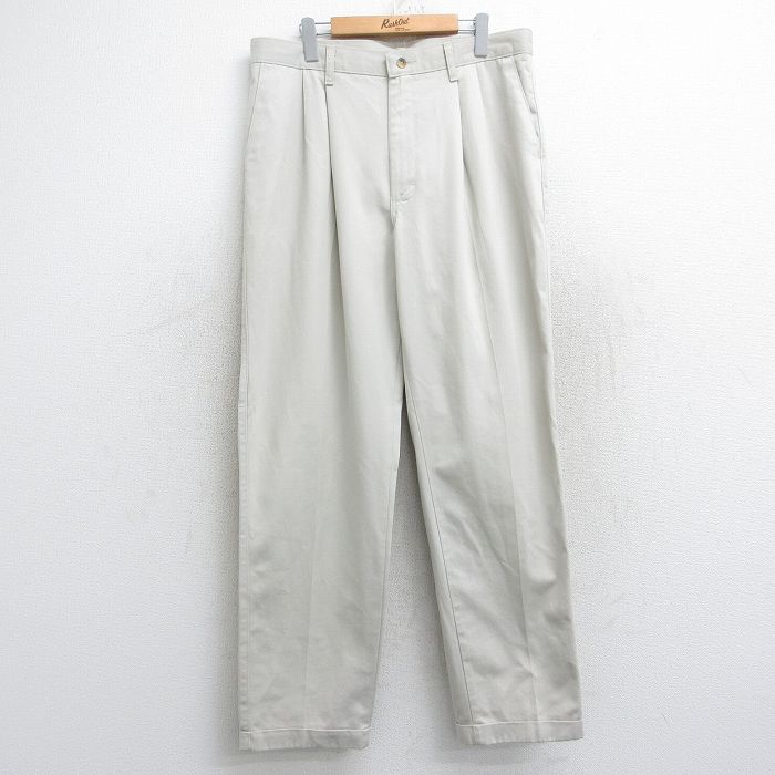 【20%OFF】W36★古着 ラングラー Wrangler パンツ メンズ コットン 薄ベージュ カーキ 25aug18 中古 ボトムス ロング