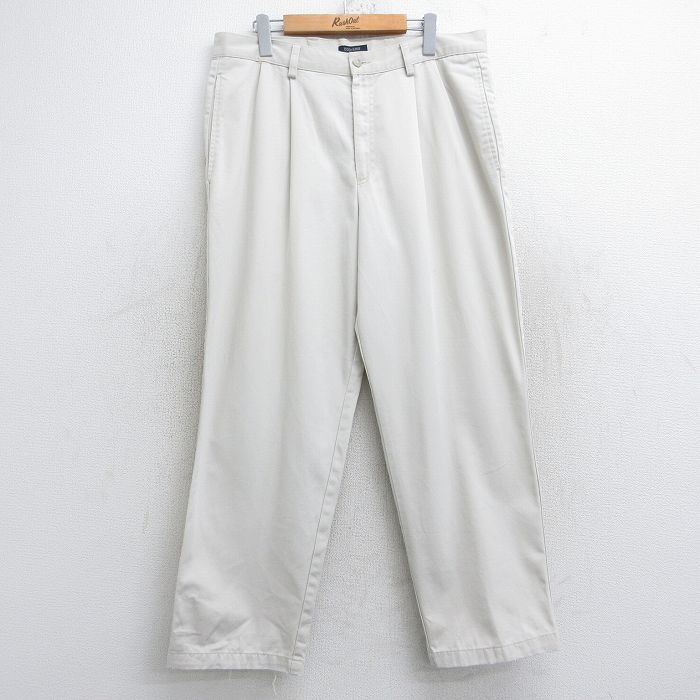 W34★古着 ドッカーズ パンツ メンズ コットン 生成り 25aug19 中古 ボトムス ロング