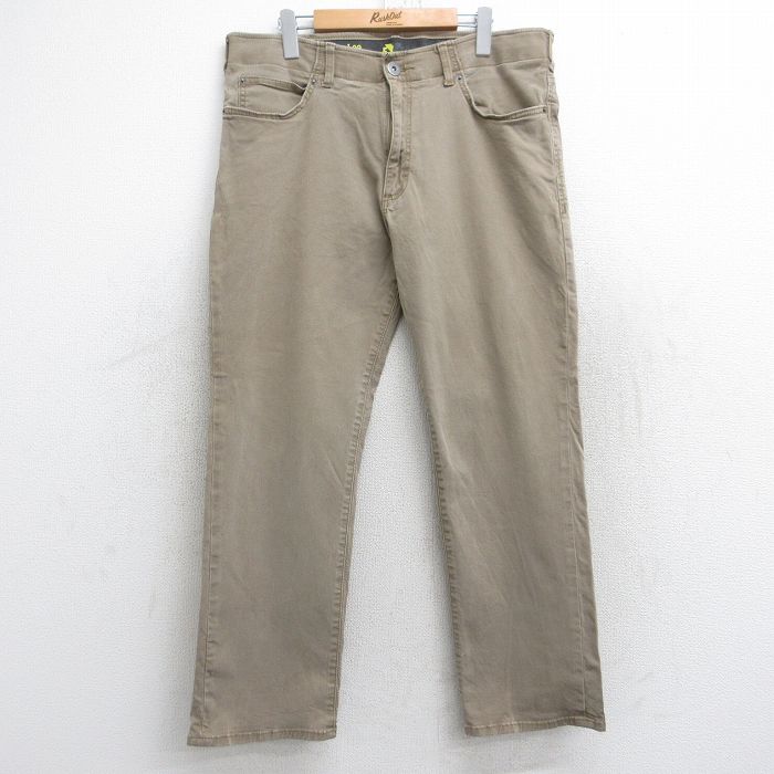 【50%OFF】W35★古着 リー Lee パンツ メンズ ベージュ カーキ 25aug19 中古 ボトムス ロング