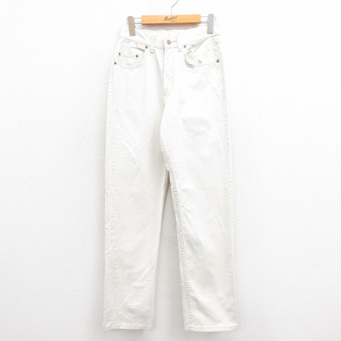 W28★古着 ギャップ GAP パンツ メンズ コットン 生成り デニム 25aug19 中古 ボトムス ロング