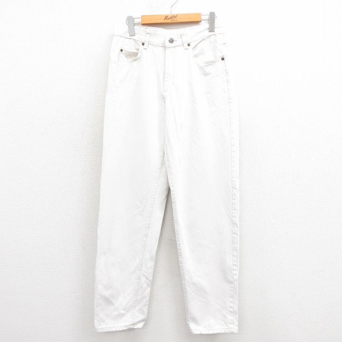 W30★古着 ジーンズ メンズ 00年代 00s 白 ホワイト デニム 25aug19 中古 ボトムス ジーパン Gパン ロング パンツ
