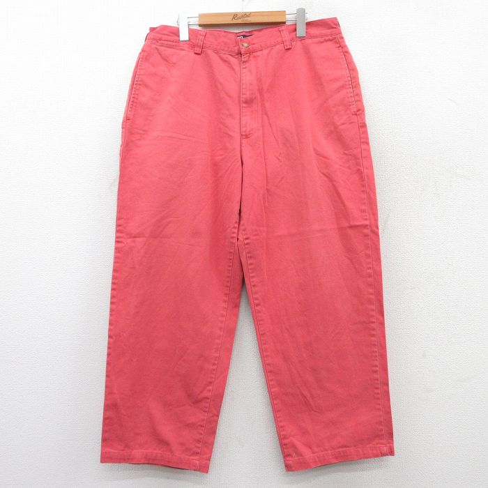 W35★古着 ラルフローレン Ralph Lauren ブランド パンツ メンズ 90年代 90s コットン 濃ピンク 25aug20 中古 ボトムス ロング