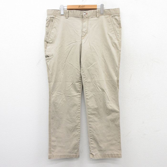 【50%OFF】W38★古着 パンツ メンズ ベージュ カーキ 25aug20 中古 ボトムス ロング