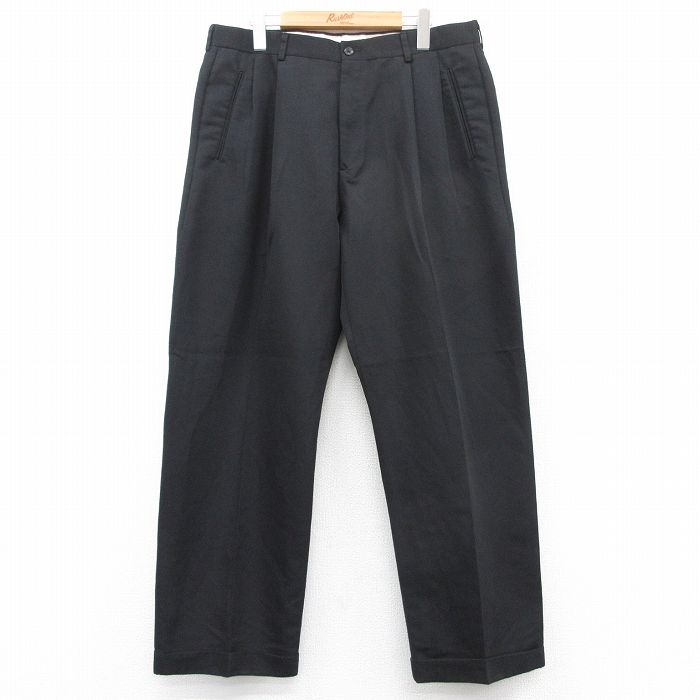 W35★古着 HAGGAR パンツ メンズ 黒 ブラック 25aug20 中古 ボトムス ロング