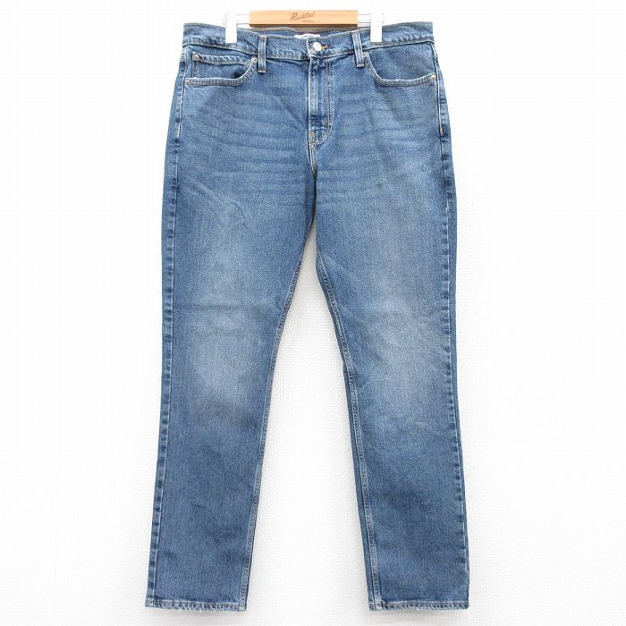 W36★古着 リーバイス Levis ジーンズ メンズ ヒゲ 紺 ネイビー デニム 25aug21 中古 ボトムス ジーパン Gパン ロング パンツ