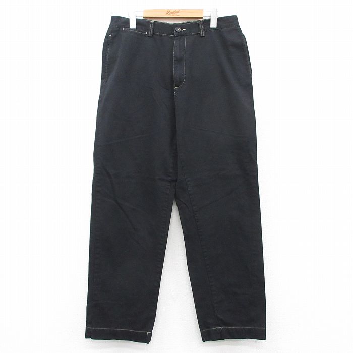 W34★古着 ラルフローレン Ralph Lauren ブランド チノ パンツ チノパン メンズ 90年代 90s コットン 黒 ブラック 25aug21 中古 ボトムス ロング