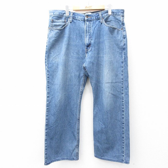 W38★古着 リーバイス Levis ジーンズ メンズ ヒゲ コットン 紺 ネイビー デニム 25aug21 中古 ボトムス ジーパン Gパン ロング パンツ