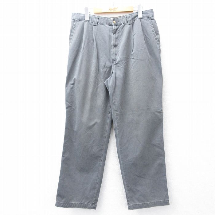 W33★古着 HAGGAR パンツ メンズ グレー 25aug21 中古 ボトムス ロング