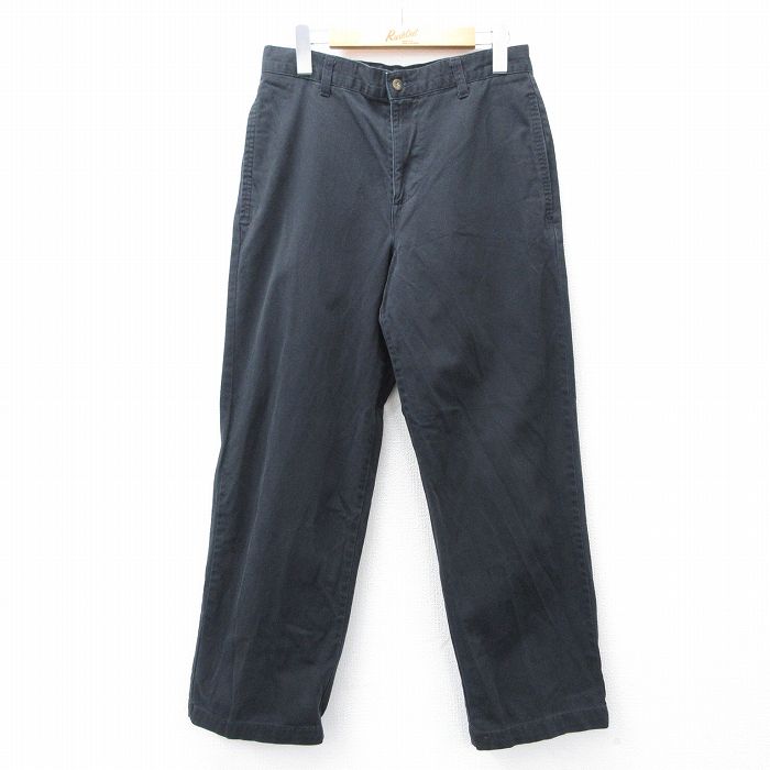 W30★古着 ドッカーズ パンツ メンズ コットン 黒 ブラック 25aug21 中古 ボトムス ロング