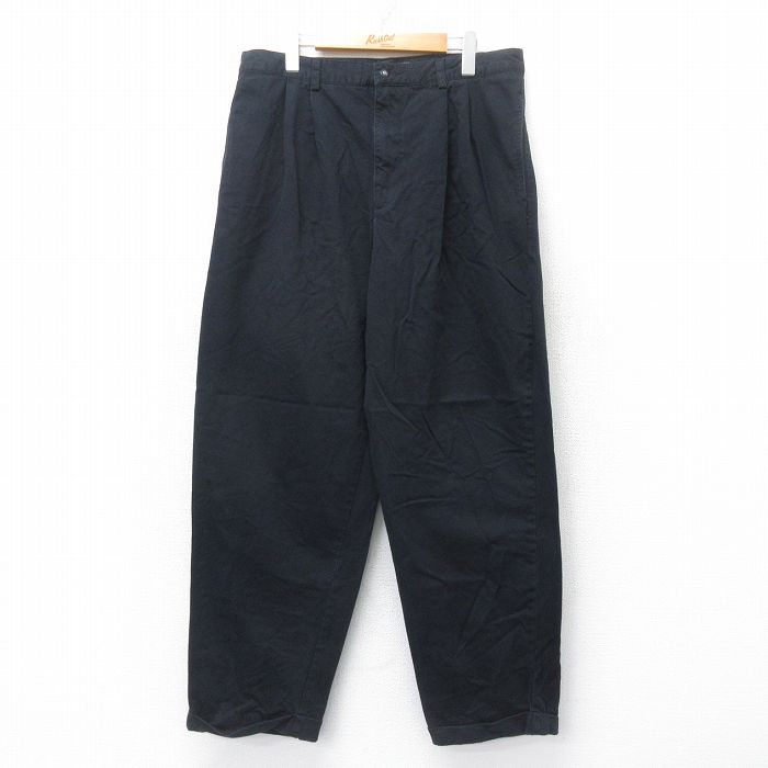 W35★古着 ギャップ GAP パンツ メンズ 00年代 00s コットン 黒 ブラック 25aug27 中古 ボトムス ロング