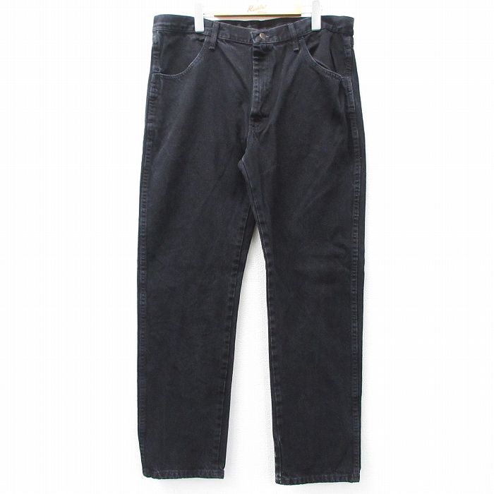 【20%OFF】W36★古着 ラスラー ジーンズ メンズ コットン 黒 ブラック デニム 25aug28 中古 ボトムス ジーパン Gパン ロング パンツ