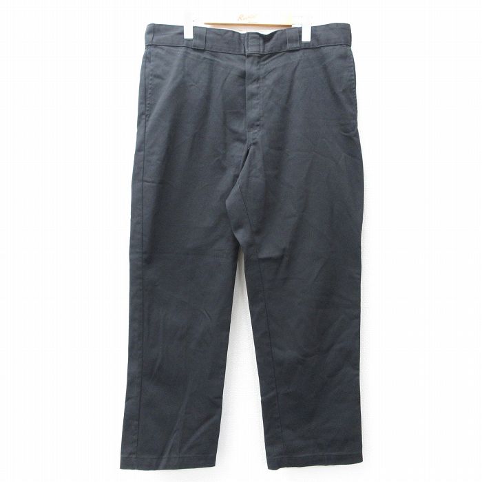 W38★古着 ディッキーズ Dickies ワーク パンツ メンズ 874 黒 ブラック 25aug28 中古 ボトムス ロング