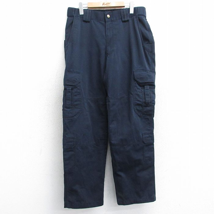 W34★古着 5.11 タクティカル カーゴ パンツ メンズ 紺 ネイビー 25aug30 中古 ボトムス ロング