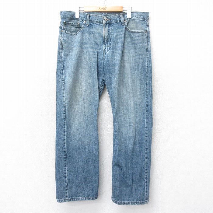 W38★古着 リーバイス Levis 514 ジーンズ メンズ ヒゲ コットン 紺 ネイビー デニム 25sep01 中古 ボトムス ジーパン Gパン ロング パンツ