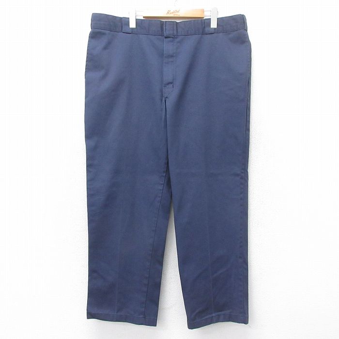 W42★古着 デッキーズ ワーク パンツ メンズ 874 大きいサイズ 紺 ネイビー 25sep01 中古 ボトムス ロング