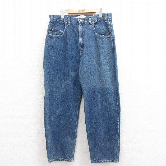 W35★古着 ギャップ GAP ジーンズ メンズ 00年代 00s バギー コットン 紺 ネイビー デニム 【spe】 25sep05 中古 ボトムス ジーパン Gパン ロング パンツ