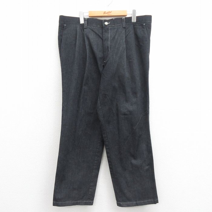 W38★古着 ドッカーズ パンツ メンズ コットン 黒 ブラック 25sep05 中古 ボトムス ロング