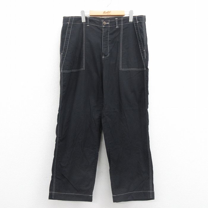 W36★古着 ラルフローレン Ralph Lauren ポロスポーツ ブランド ベイカー パンツ メンズ コットン 黒 ブラック 【spe】 25sep05 中古 ボトムス ロング