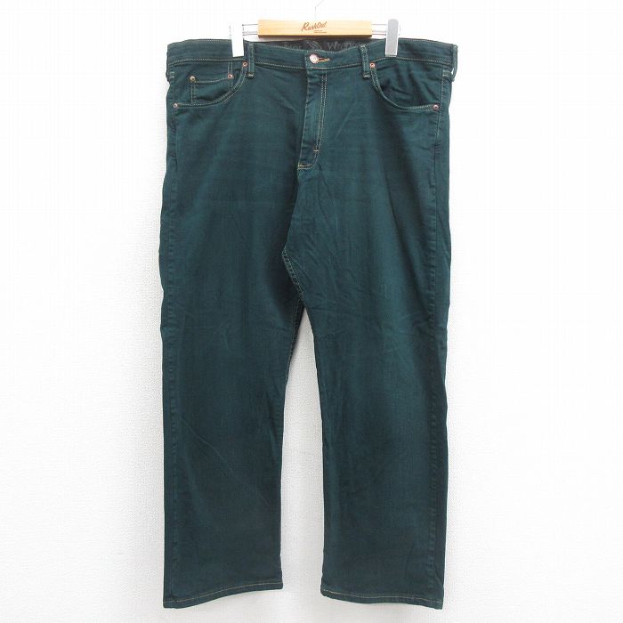 W39★古着 ラングラー Wrangler ジーンズ メンズ 緑 グリーン 25sep05 中古 ボトムス ジーパン Gパン ロング パンツ