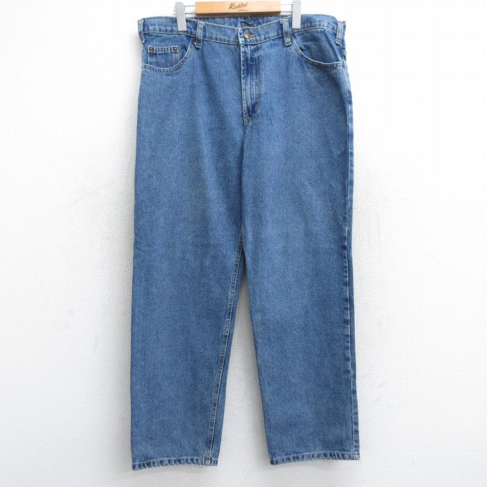 【20%OFF】W39★古着 ジーンズ メンズ コットン 紺 ネイビー デニム 25sep06 中古 ボトムス ジーパン Gパン ロング パンツ
