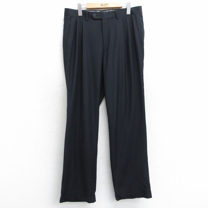 W35★古着 ラルフローレン Ralph Lauren ブランド スラックス パンツ メンズ 黒 ブラック 25sep06 中古 ボトムス ロング