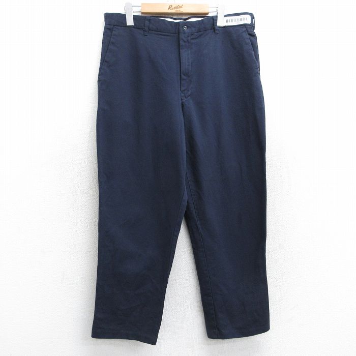 W35★古着 CiNTAS ワーク パンツ メンズ コットン 紺 ネイビー 25sep06 中古 ボトムス ロング