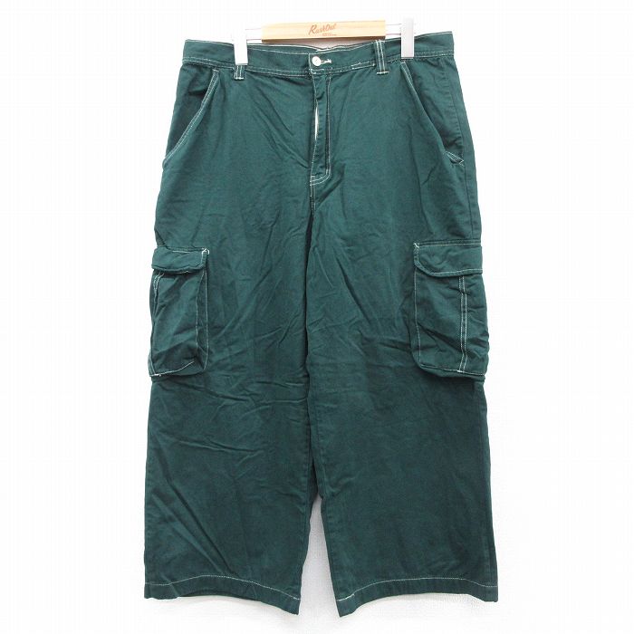W34★古着 エアロポステール AEROPOSTALE カーゴ パンツ メンズ 00年代 00s コットン 濃緑 グリーン 【spe】 25sep06 中古 ボトムス ロング